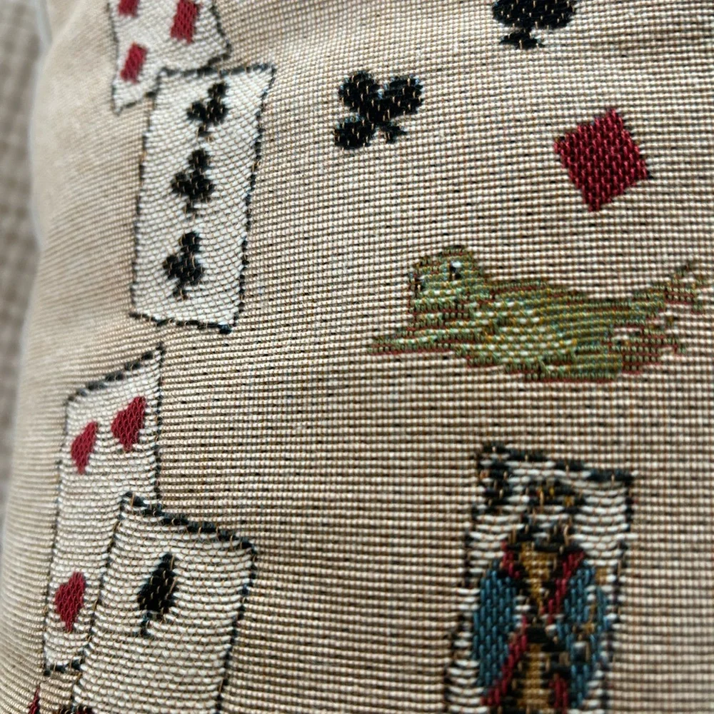 Alice In Wonderland ART DE LYS Woven French Tapestry Pillow With Insert. 19” NWT